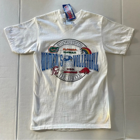 NWT Vintage 1998 NCAA Volleyball Shirt USC VS ARKANSAS - Picture 2 of 10